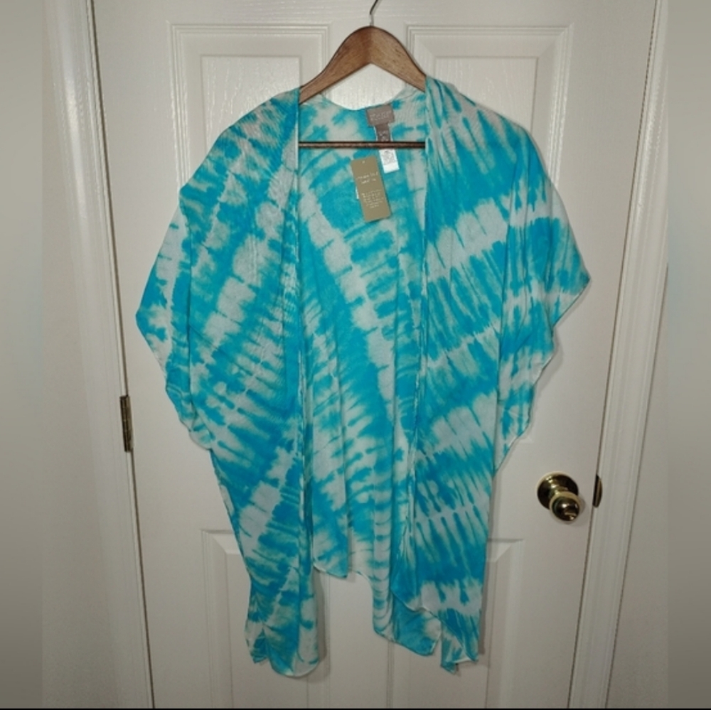CHICO'S Blue & White Ruana